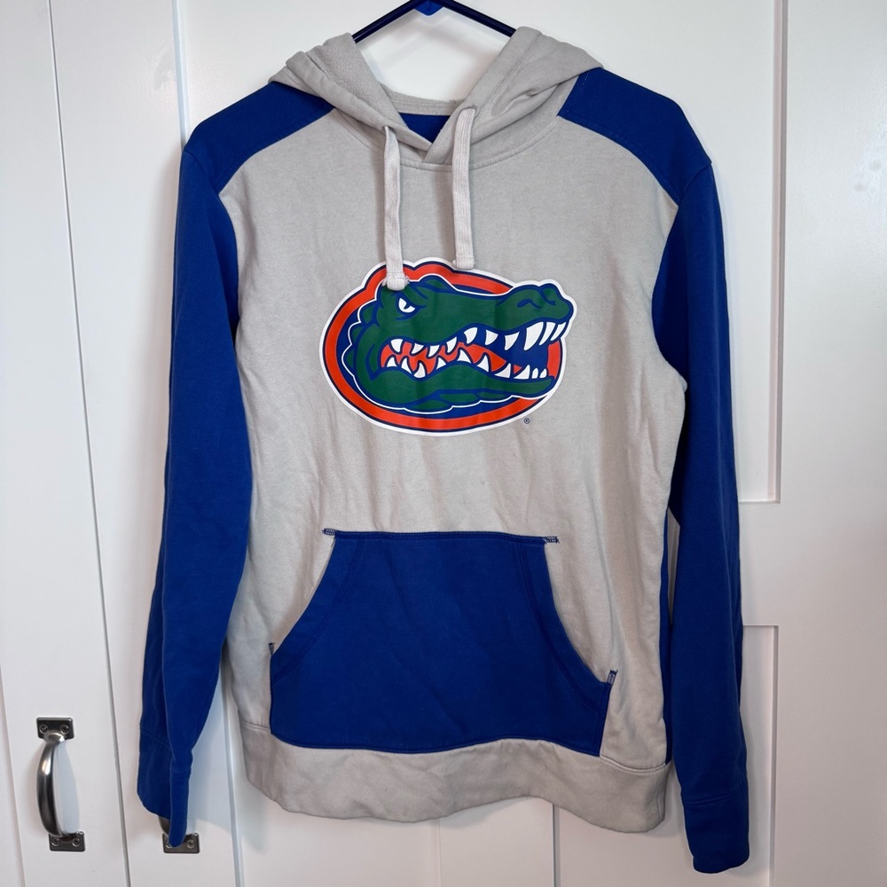 Fanatics Men’s Florida Gators Blue &‎ Cream Graphic Logo Hoodie Size Small